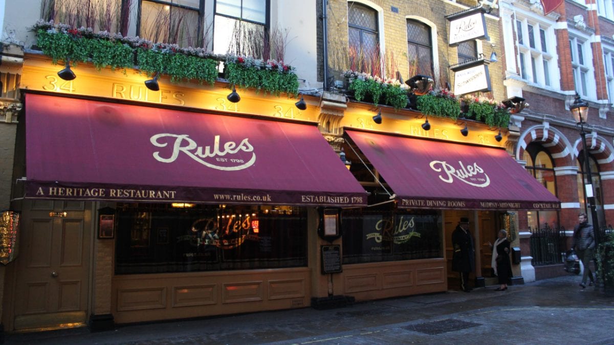 Rules Restaurant, London | Tours of the UK